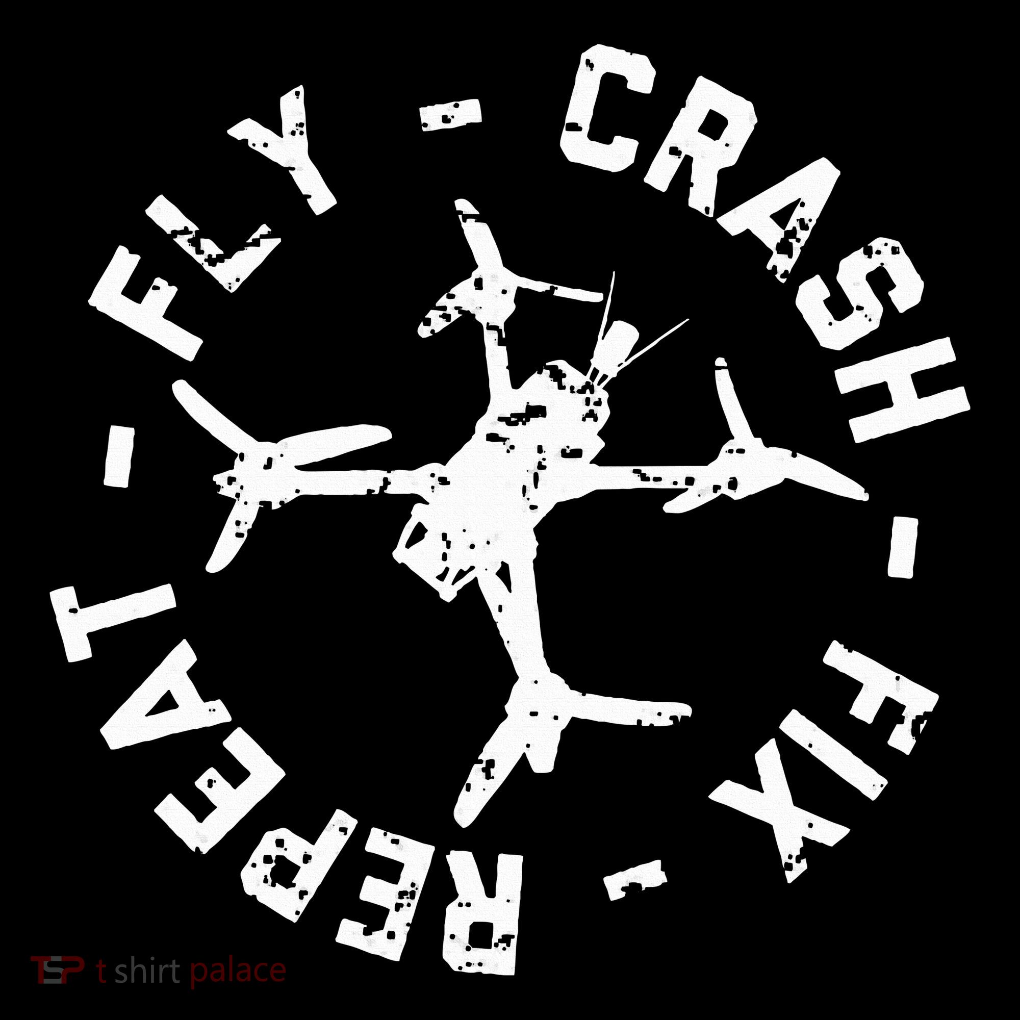 Fly Crash Fix Repeat Funny Fpv Drone Racing Quad Pilot Hoodie