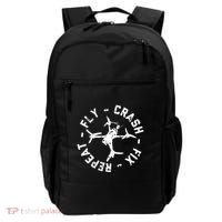 Fly Crash Fix Repeat Funny Fpv Drone Racing Quad Pilot Backpack thumb 0