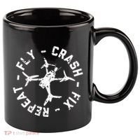 Fly Crash Fix Repeat Funny Fpv Drone Racing Quad Pilot 11oz C Handle Ceramic Mug thumb 0