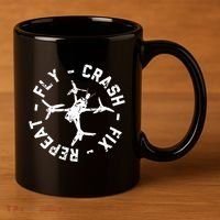 Fly Crash Fix Repeat Funny Fpv Drone Racing Quad Pilot 11oz C Handle Ceramic Mug thumb 3