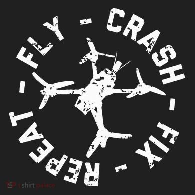 Fly Crash Fix Repeat Funny Fpv Drone Racing Quad Pilot 11oz C Handle Ceramic Mug