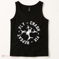 Fly Crash Fix Repeat Funny Fpv Drone Racing Quad Pilot Tank Top thumb 2