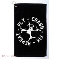 Fly Crash Fix Repeat Funny Fpv Drone Racing Quad Pilot Golf Towel thumb 0