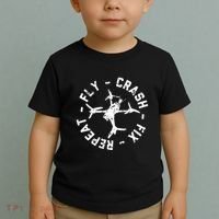 Fly Crash Fix Repeat Funny Fpv Drone Racing Quad Pilot Toddler T-Shirt thumb 2