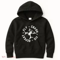 Fly Crash Fix Repeat Funny Fpv Drone Racing Quad Pilot Kids Hoodie thumb 0
