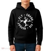 Fly Crash Fix Repeat Funny Fpv Drone Racing Quad Pilot Kids Hoodie thumb 4