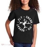 Fly Crash Fix Repeat Funny Fpv Drone Racing Quad Pilot Kids T-Shirt thumb 2