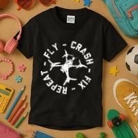 Fly Crash Fix Repeat Funny Fpv Drone Racing Quad Pilot Kids T-Shirt thumb 3