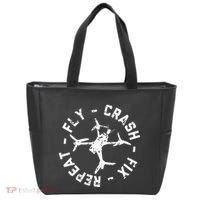 Fly Crash Fix Repeat Funny Fpv Drone Racing Quad Pilot Tote Bag thumb 0
