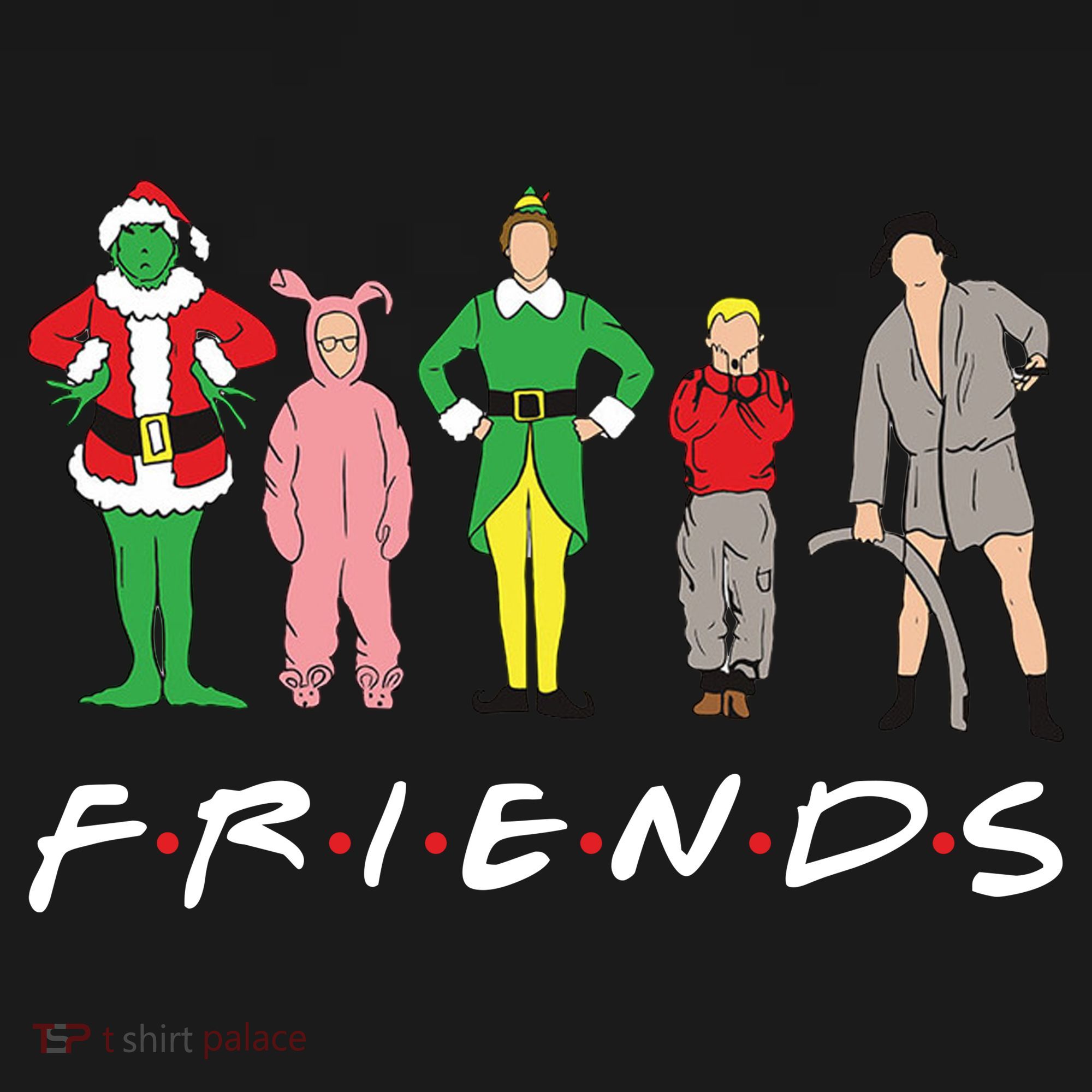 Friends Christmas Family Classic Movies Funny T-Shirt
