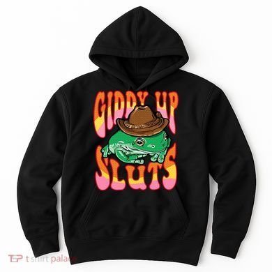 Funny Cowboy Frog Cottagecore Aesthetic Frog Lover Hoodie