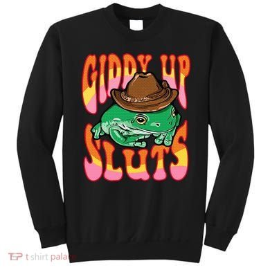 Funny Cowboy Frog Cottagecore Aesthetic Frog Lover Sweatshirt
