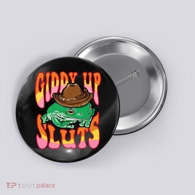 Funny Cowboy Frog Cottagecore Aesthetic Frog Lover Button