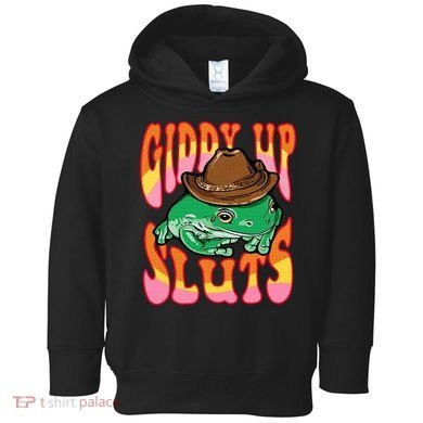 Funny Cowboy Frog Cottagecore Aesthetic Frog Lover Toddler Hoodie