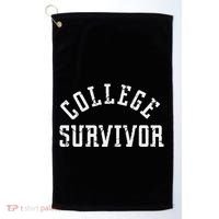 Funny College Freshman Graduate Golf Towel thumb 0