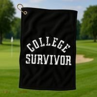 Funny College Freshman Graduate Golf Towel thumb 1