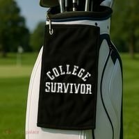Funny College Freshman Graduate Golf Towel thumb 2