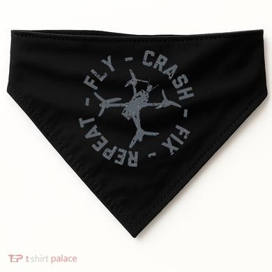 Fly Crash Fix Repeat Funny FPV Drone Pilot Racing Quad USA-Made Doggie Bandana