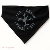 Fly Crash Fix Repeat Funny FPV Drone Pilot Racing Quad USA-Made Doggie Bandana thumb 0