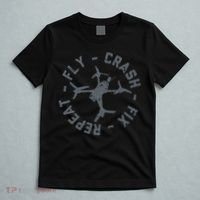 Fly Crash Fix Repeat Funny FPV Drone Pilot Racing Quad T-Shirt thumb 5