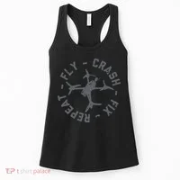 Fly Crash Fix Repeat Funny FPV Drone Pilot Racing Quad Women's Tank Top thumb 0