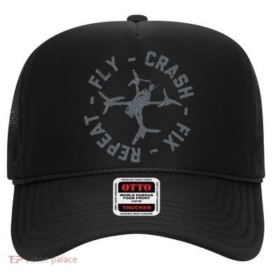 Fly Crash Fix Repeat Funny FPV Drone Pilot Racing Quad Hat