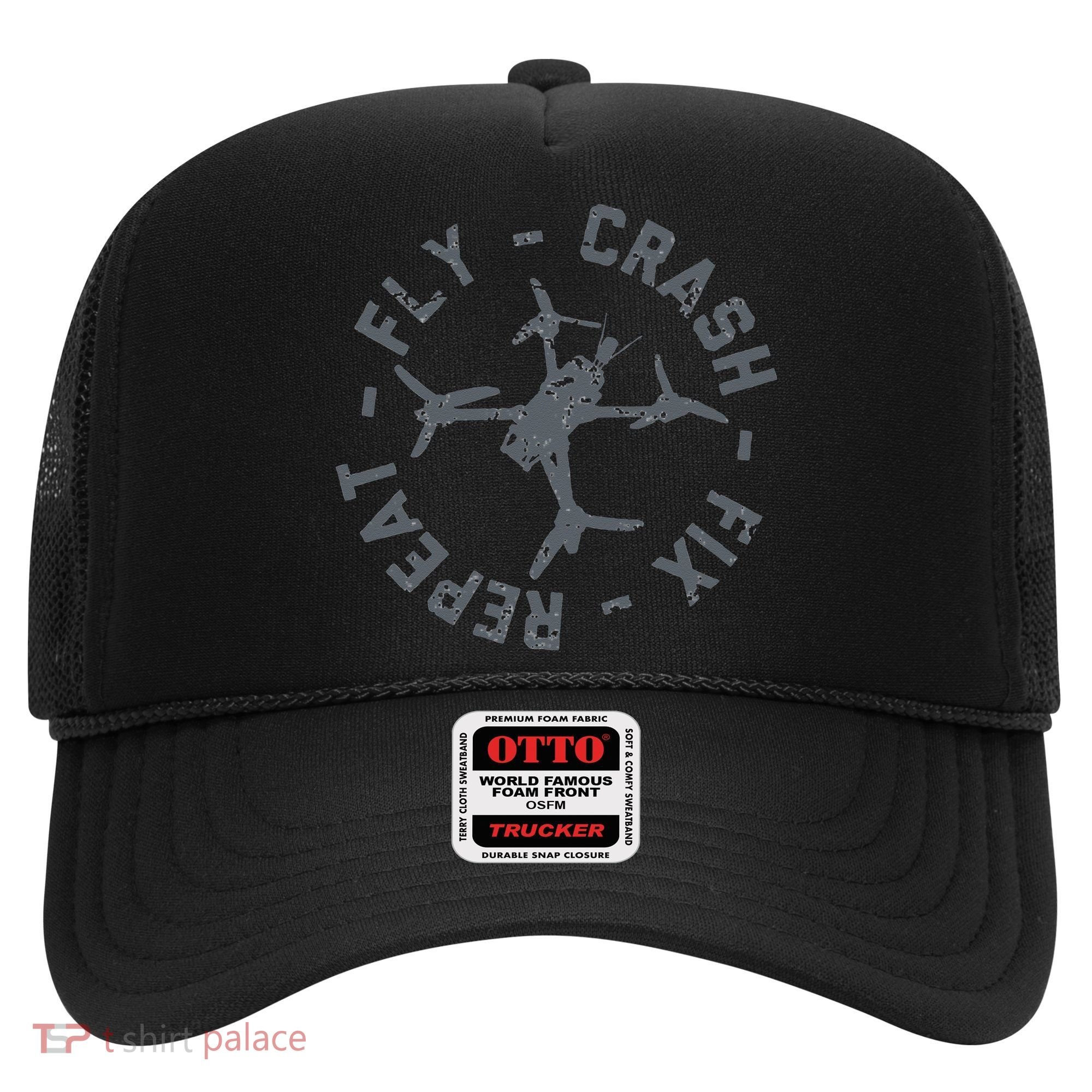 Fly Crash Fix Repeat Funny FPV Drone Pilot Racing Quad Hat