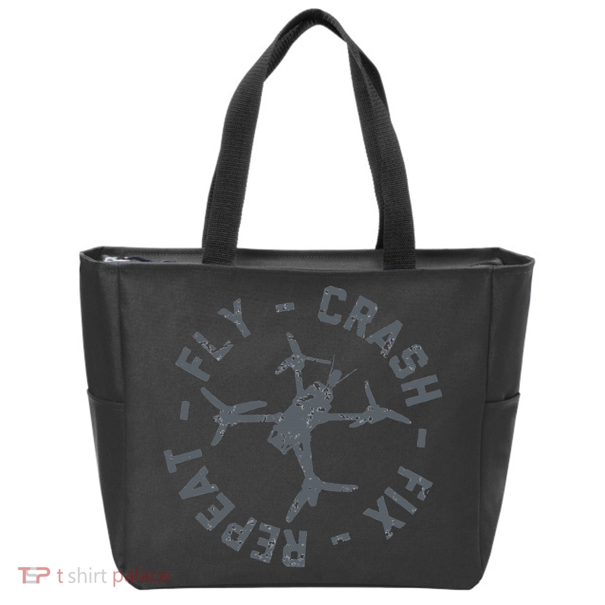 Fly Crash Fix Repeat Funny FPV Drone Pilot Racing Quad Tote Bag