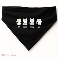 Funny Cute French Un Deux Trois Cat Kitten Lover USA-Made Doggie Bandana thumb 0
