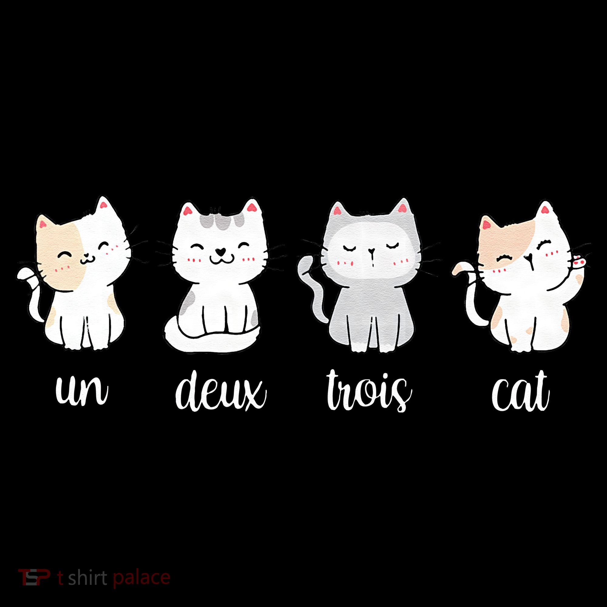 Funny Cute French Un Deux Trois Cat Kitten Lover Coffee Mug