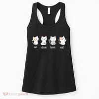 Funny Cute French Un Deux Trois Cat Kitten Lover Women's Tank Top thumb 0