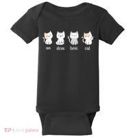 Funny Cute French Un Deux Trois Cat Kitten Lover Baby Bodysuit thumb 0