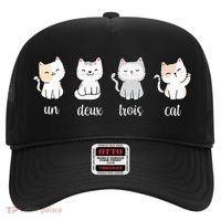 Funny Cute French Un Deux Trois Cat Kitten Lover Hat thumb 0