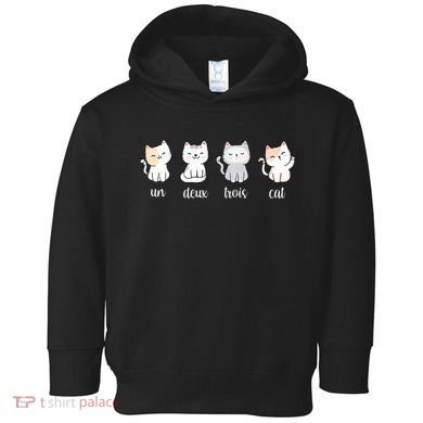 Funny Cute French Un Deux Trois Cat Kitten Lover Toddler Hoodie