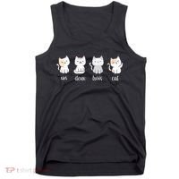Funny Cute French Un Deux Trois Cat Kitten Lover Tank Top thumb 0