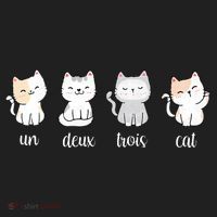 Funny Cute French Un Deux Trois Cat Kitten Lover Golf Towel thumb 3