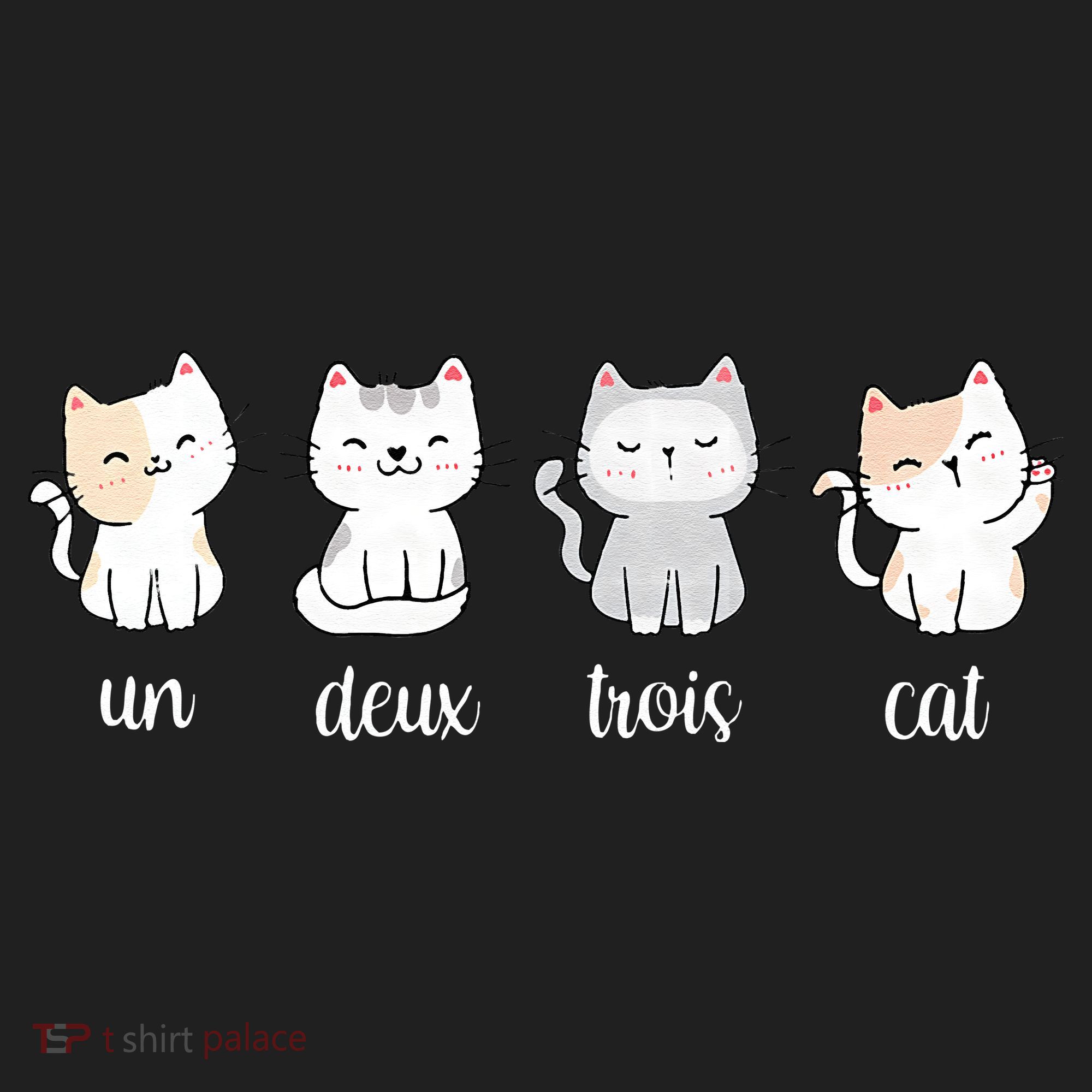 Funny Cute French Un Deux Trois Cat Kitten Lover Golf Towel