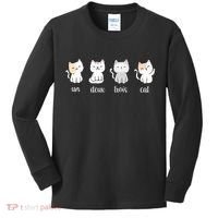 Funny Cute French Un Deux Trois Cat Kitten Lover Kids Long Sleeve Shirt thumb 0
