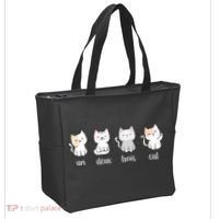 Funny Cute French Un Deux Trois Cat Kitten Lover Tote Bag thumb 2