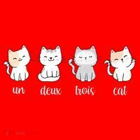 Funny Cute French Un Deux Trois Cat Kitten Lover Santa Hat thumb 1