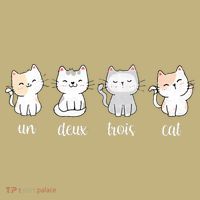 Funny Cute French Un Deux Trois Cat Kitten Lover Mousepad thumb 1