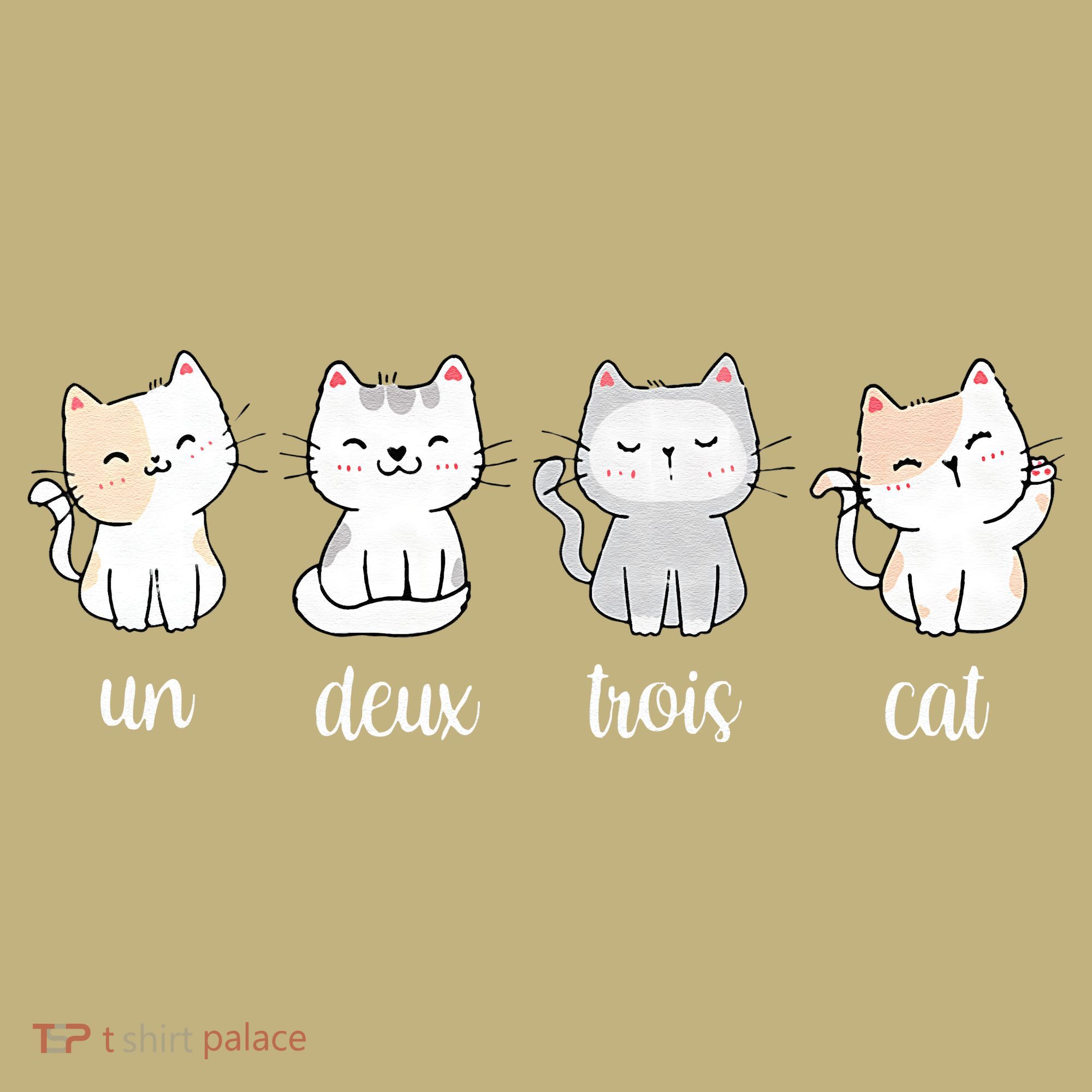 Funny Cute French Un Deux Trois Cat Kitten Lover Mousepad