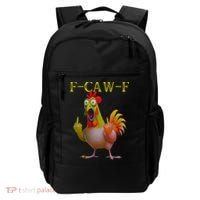 F Caw F Funny Chicken Middle Finger Clucking Rooster Meme Backpack thumb 0