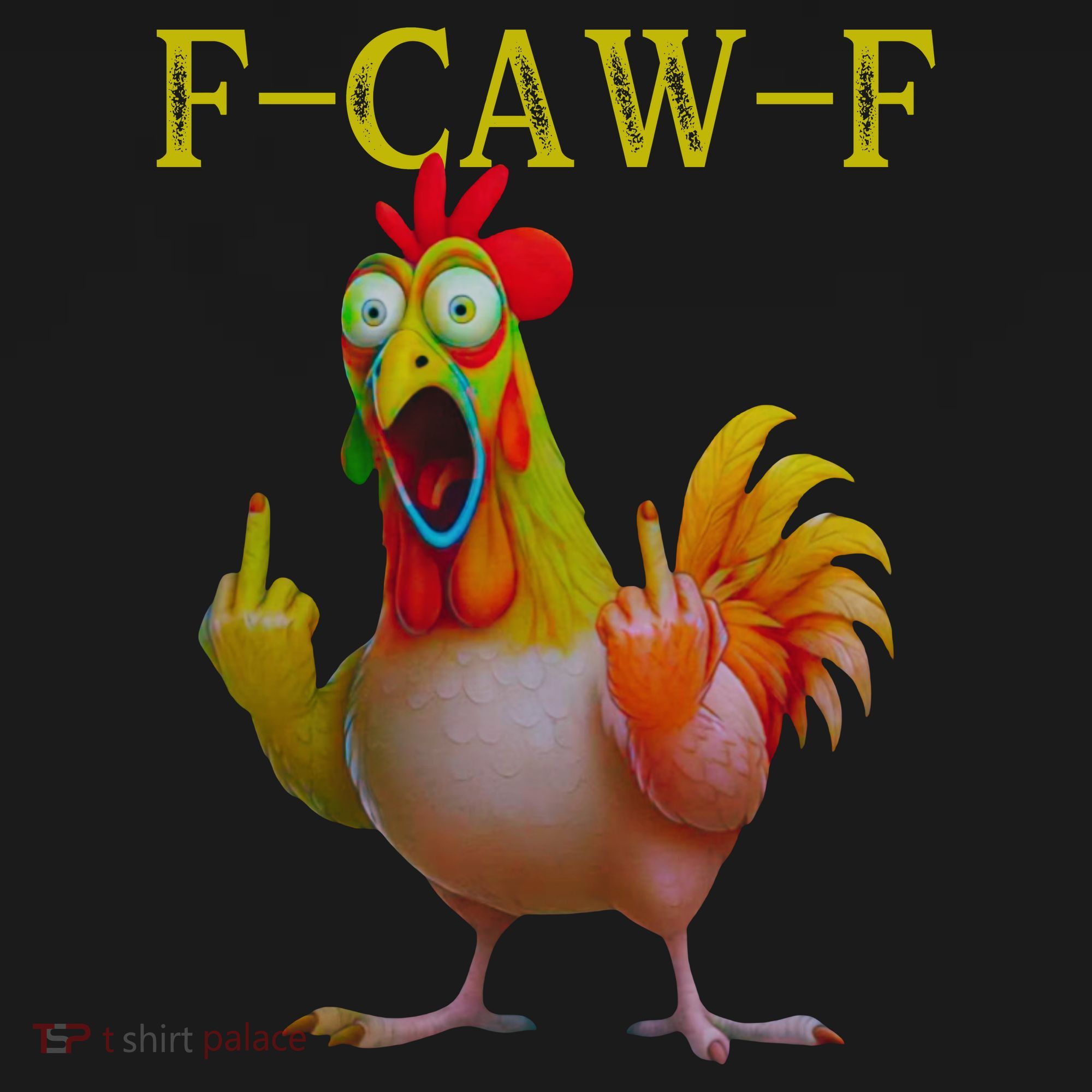 F Caw F Funny Chicken Middle Finger Clucking Rooster Meme Bucket Hat