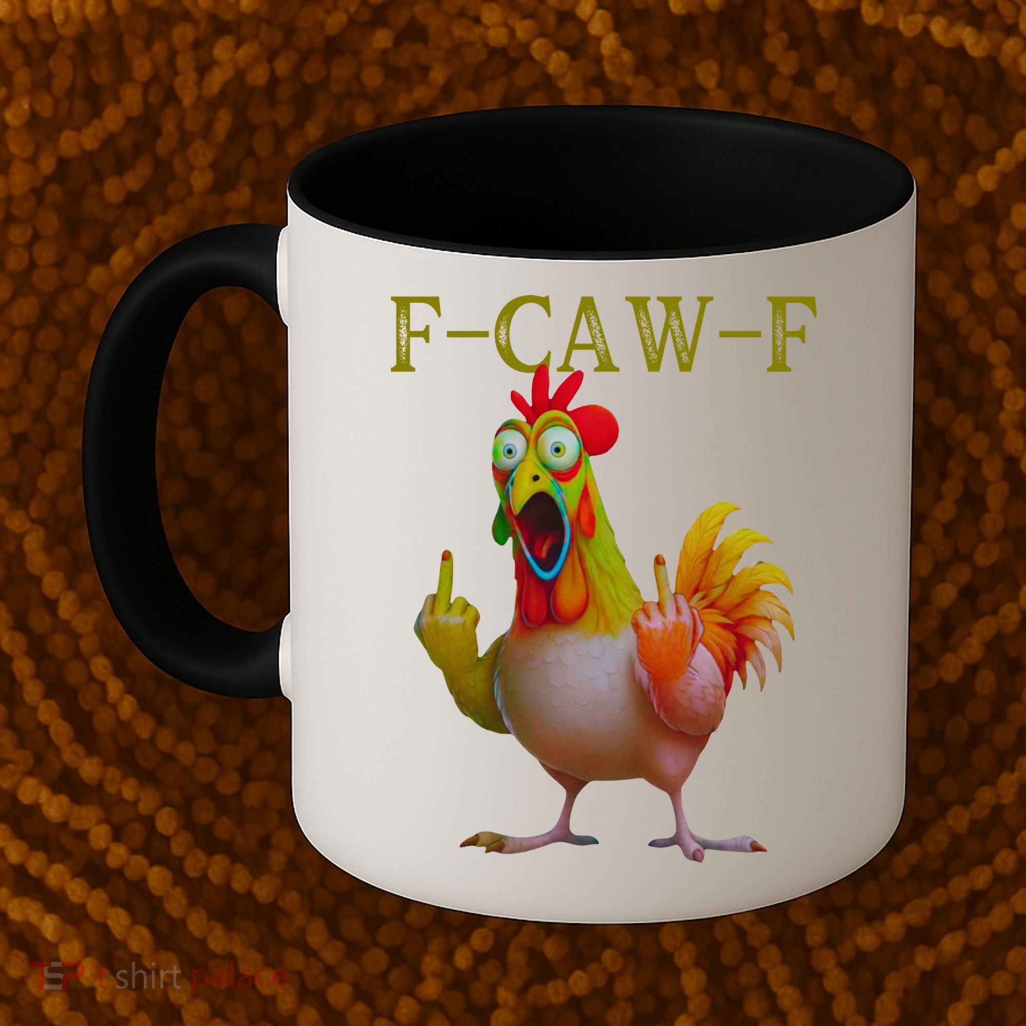 F Caw F Funny Chicken Middle Finger Clucking Rooster Meme Coffee Mug