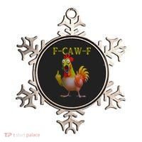 F Caw F Funny Chicken Middle Finger Clucking Rooster Meme Ornament thumb 0