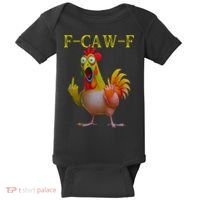 F Caw F Funny Chicken Middle Finger Clucking Rooster Meme Baby Bodysuit thumb 0