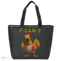 F Caw F Funny Chicken Middle Finger Clucking Rooster Meme Tote Bag thumb 0