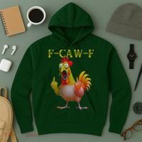 F Caw F Funny Chicken Middle Finger Clucking Rooster Meme Hoodie thumb 3