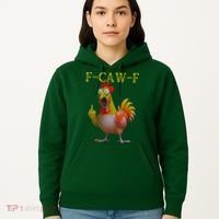 F Caw F Funny Chicken Middle Finger Clucking Rooster Meme Hoodie thumb 5